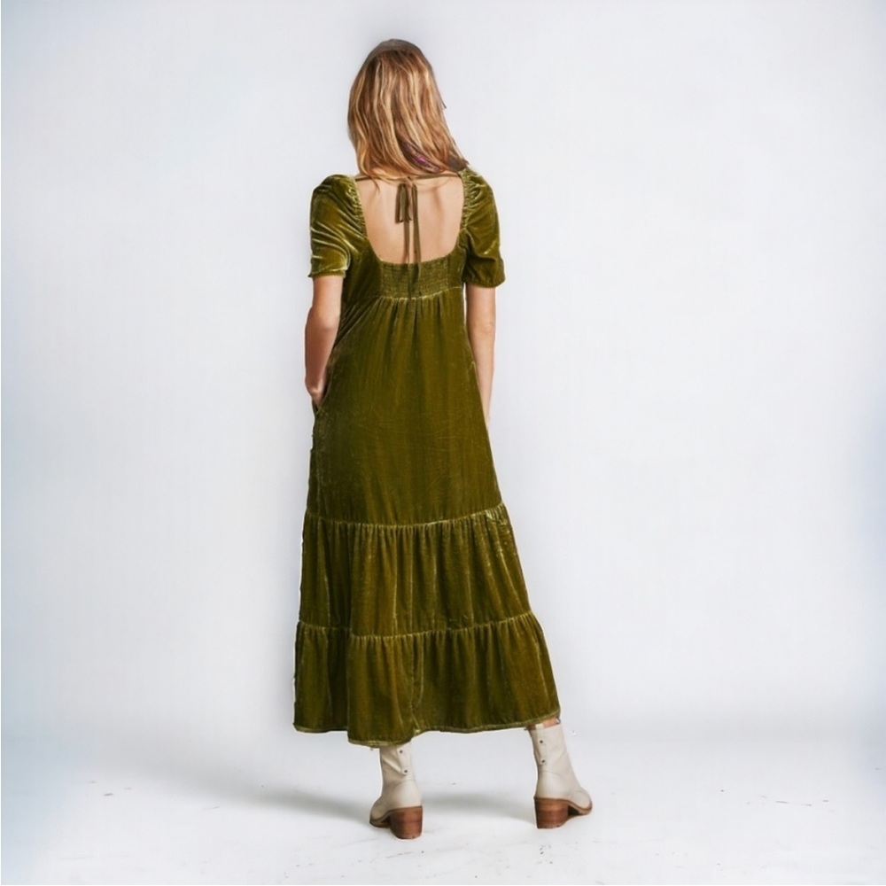 Green Velvet Anthropologie Dress